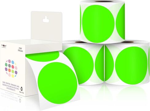 PARLAIM 3 Inch Round Permanent Adhesive Color Cod Dot Stickers,500 per Dispenser Box Roll dots Label Inventory Circle Stickers (Red) in Kuwait