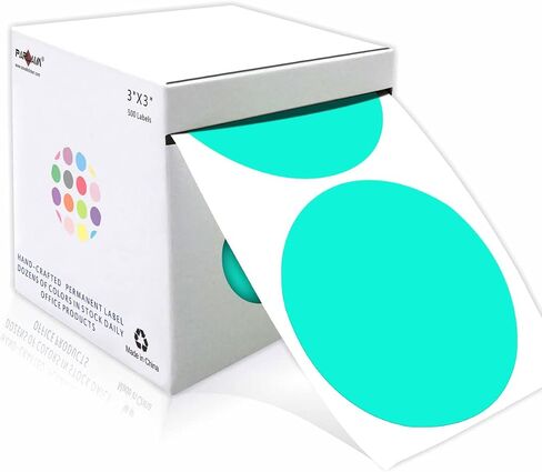 PARLAIM 3 Inch Round Permanent Adhesive Color Cod Dot Stickers,500 per Dispenser Box Roll dots Label Inventory Circle Stickers (Red) in Saudi Arabia