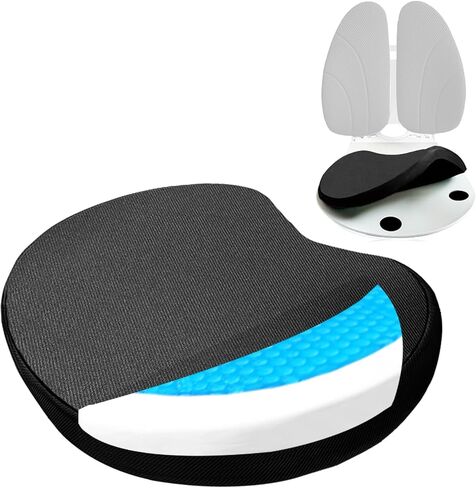 Ergonomic Chair Back Support,Lumbar Support for Improves Posture and Relieves Back Pain,Perfect for Office Chair,Gaming,Home-Work,Foldable and Adjustable,Washable Seat Cushion Cover.(Black) in Saudi Arabia