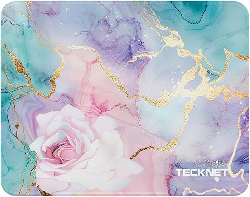 لوحة ماوس TECKNET مكونة من قطعتين مع خياطة مضادة للاهتراء، وسطح مقاوم للماء وقاعدة مطاطية غير قابلة للانزلاق مع حواف مخيطة، حصيرة ماوس للألعاب للكمبيوتر المحمول، متوافقة مع الليزر والفئران الضوئية - أسود in Kuwait