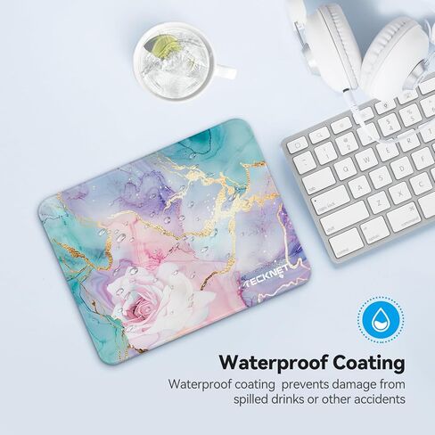 لوحة ماوس TECKNET مكونة من قطعتين مع خياطة مضادة للاهتراء، وسطح مقاوم للماء وقاعدة مطاطية غير قابلة للانزلاق مع حواف مخيطة، حصيرة ماوس للألعاب للكمبيوتر المحمول، متوافقة مع الليزر والفئران الضوئية - أسود in Kuwait