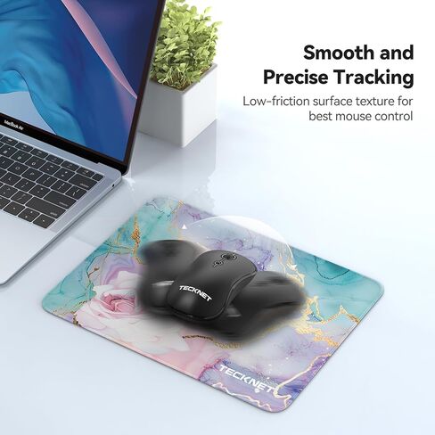 لوحة ماوس TECKNET مكونة من قطعتين مع خياطة مضادة للاهتراء، وسطح مقاوم للماء وقاعدة مطاطية غير قابلة للانزلاق مع حواف مخيطة، حصيرة ماوس للألعاب للكمبيوتر المحمول، متوافقة مع الليزر والفئران الضوئية - أسود in Kuwait