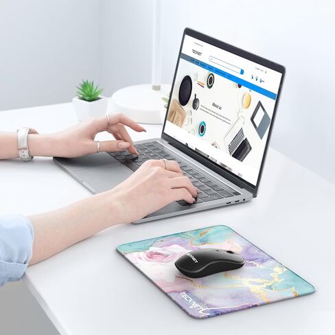 لوحة ماوس TECKNET مكونة من قطعتين مع خياطة مضادة للاهتراء، وسطح مقاوم للماء وقاعدة مطاطية غير قابلة للانزلاق مع حواف مخيطة، حصيرة ماوس للألعاب للكمبيوتر المحمول، متوافقة مع الليزر والفئران الضوئية - أسود in Kuwait