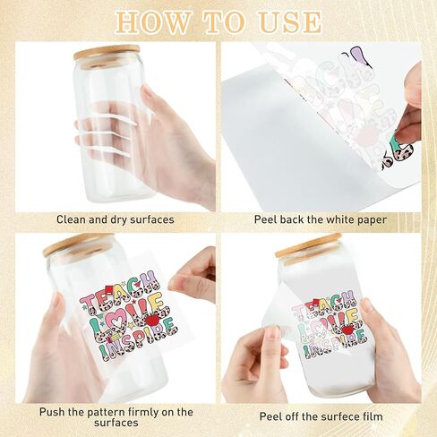 UV DTF CUP WRAP TRANSP ملصقات: 20 PCS TESSERATED UV DTF CUP لفات زجاجة مياه زجاجية 16 أوقية ، ملصق UVDTF ملون ، اقتباسات ملهمة فرك على النقل ، DIY CRAFT HOPTS in Kuwait