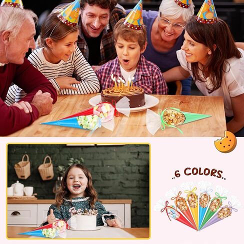 100 قطعة عيد الميلاد أكياس الثلج مخروط سيلوفان حلوى حقائب حلوى حلوى حلوى مع 100 قطعة تويست العلاقات لحفل عيد الميلاد in Kuwait