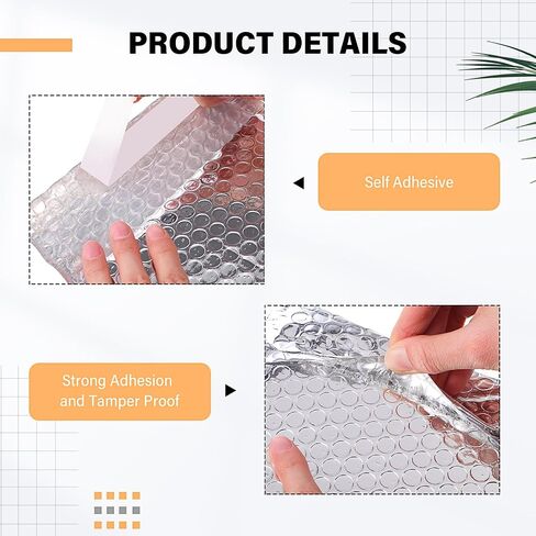 100 Pack Bubble Mailers, 3 Sizes Padded Mailing Envelopes for Business Self Adhesive Foil Bubble Shipping Bag Cushion Delivery Mailer for Mailing Packing Jewelry Book (Rose Gold,Holographic) in Saudi Arabia