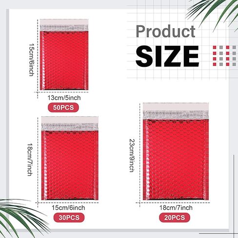 100 Pack Bubble Mailers, 3 Sizes Padded Mailing Envelopes for Business Self Adhesive Foil Bubble Shipping Bag Cushion Delivery Mailer for Mailing Packing Jewelry Book (Rose Gold,Holographic) in Saudi Arabia