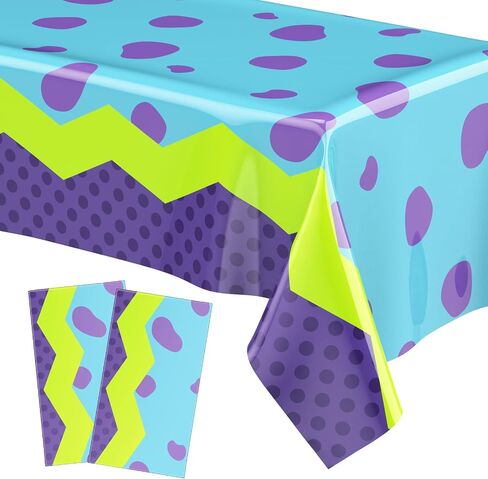 Oudain 2 Sheets Monster Birthday Party Supplies Monster Tablecloth 54 x 108 Inch Plastic Table Covers for Birthday Party Decorations in Kuwait