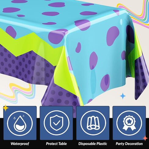 Oudain 2 Sheets Monster Birthday Party Supplies Monster Tablecloth 54 x 108 Inch Plastic Table Covers for Birthday Party Decorations in Kuwait