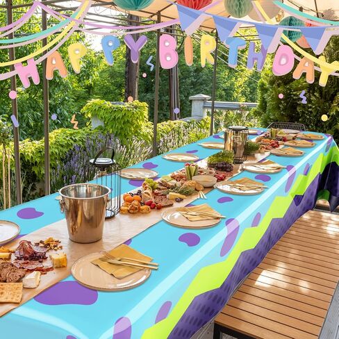 Oudain 2 Sheets Monster Birthday Party Supplies Monster Tablecloth 54 x 108 Inch Plastic Table Covers for Birthday Party Decorations in Kuwait