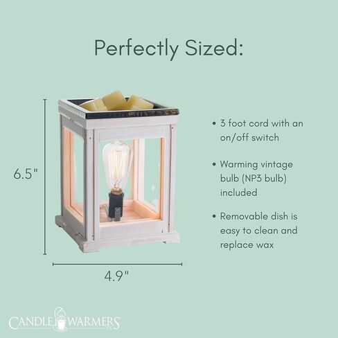 Candle Warmers ETC. Vintage Bulb Illumination Fragrance Warmer- Light-Up Warmer for Warming Scented Candle Wax Melts and Tarts to Freshen Room, Wood and Cane in Kuwait