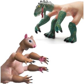 Aqkilo Animal Finger Puppets Hand Toys Toys Finger Finger Props Gift (Squirrel & Dinosaur)