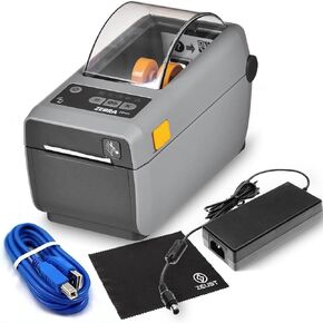 Zebra ZD411 Thermal Label Printer Bundle with USB Cable & Cloth - Compact Desktop Direct Thermal Printer for Barcodes & Labels - Suitable for Retail, Healthcare, Logistics - (ZD410 Replacement)