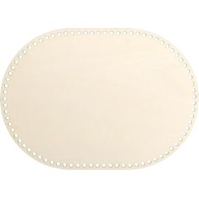 BATIKIL BACKENT WOOD BOTTOR 14 "× 10" ، أكياس الكروشيه الخشبية الطبيعية البيضاوية ، كيس سلة DIY Craft Knitting Making Foods ، Wooden (Hole: 4mm)