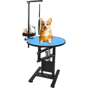 Electric Dog Grooming Table, Height Adjustable Pet Grooming Table for Small Dogs at Home, Professional Electric Lift Table with Anti-Scratch Tabletop and Foldable Arm (24", Black)