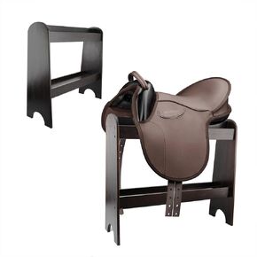 2 Pack Wood Saddle Rack Horse Saddle Rack Stand Western & English Saddle Stand for Displaying Trophy Saddles,Ideal for Horse Tack Room,Barn,Stable