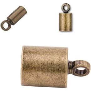100pcs مستدير أنبوب الأنبوب الغطاء الغراء برميل في النحاس المطلي البرونزية العتيقة لسلاح السلك 1.5 ملم.
