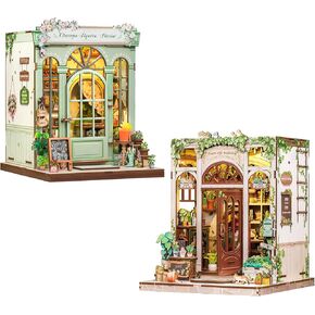 KuteBee Book Nook Kit - DIY Miniature House Dollhouse Kit للبالغين والمراهقين ، BookNook Tiny House Bookshelf Decord الأبعاد الخشبية ، الهدايا للعائلة ، الأصدقاء