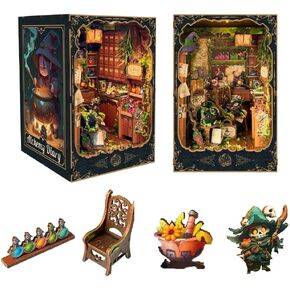 Book Nook Kit DIY Miniature House Kit for Adults, Teens and Beginners, Dollhouse Booknook Fantasy Book Nooks Bookshelf Decor 3D Wooden Puzzle, Gifts for Family, Friends--Fantasy Store (SQ-25) in Kuwait