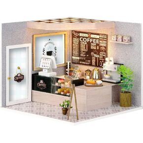 Spilay Dollhouse DIY مجموعة الأثاث الخشبية المصغرة ، نموذج منزل دمية مصنوع يدويًا مع غطاء الغبار و LED ، 1: 24 المقياس الخشبي الإبداعي للبالغين عاشق عيد ميلاد H021