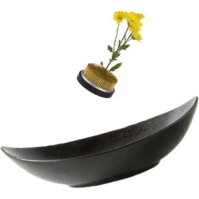 طقم مزهرية Ikebana الياباني ، 2inch Flower Frog Kanzan مع مزهرية وعاء 9 بوصة - ضفدع الأزهار ، أنماط مختلفة (نمط متجمد ، مطرقة)