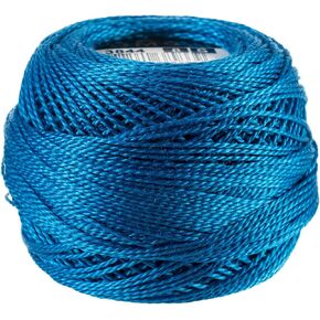 DMC CORPORATION DMC Pearl Cotton Ball Size 8 87yd-Dark Bright Turquoise Embroidery Accessory, Blue