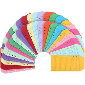 24 PCS مظاريف نقدية للميزانية ، مظاريف ميزانية Cardstock للحصول على الميزانية النقدية ، مظروف المال للنقود النقدية ، وتوفير النقود لتتبع توفير الأموال 12 ملونة لـ A6 Binder
