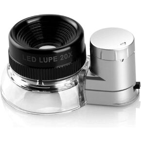 Rongon 20x LED LED Illuminated Jewelers Loupe Magnifier Premium Aluminium Machineding Eye Loop for Jewelry Diamonds Gems Respongings