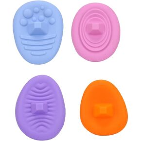 4 Pack Children's Fidget Toy Sensory Stones, Soft Textured Silicone Stress Relief Stones, Finger Tapping Makes The Sound of The Wooden Fish, Relieve Anxiety at Work and Study ， Small Prize Toy
