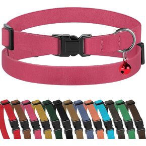Muromto Bepridaway Cat Leather Loft Soft Aptible Aptiple Aptulars with Bell Pink Brown Blue Green Red (Pink)
