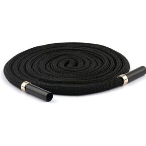 Walwal 1 Pack 51 inch praptrings الحبل الربابي القطني ، مناسب لسروال أسواق للعرواس (الحبل الأسود ، رأس معدني أسطواني)