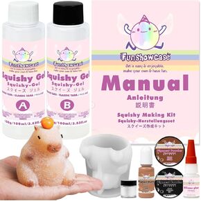 Taba Squishy Kit Capybara Silicone Mould 3 ''+Liquid Gel+Flocking Cute Animal Maker