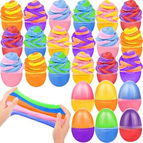 24pcs بيض عيد الفصح مملوءة بملفات زبدة ، والزبد ، والوحدة الوحل غير اللطيفة للأطفال