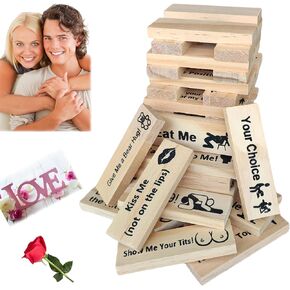 Couples Blocks Tower Game for Adults Board Tumbling Stacking Funny Bedroom Wife Husband Sports