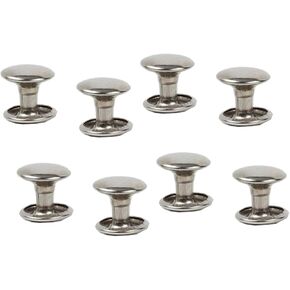 100 pcs 9mm الفضة الفولاذ المقاوم للصدأ مسامير مزدوجة الجوانب الأنبوبية الأنبوبية شبه steel الأزرار الأظافر DIY الجلود المعاطف CAP الفنون الديكور البسيط