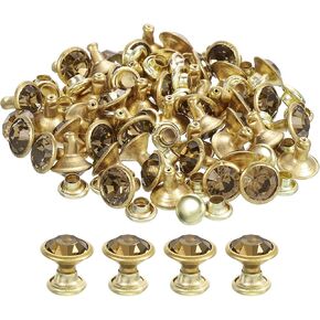 UXCELL 50PCS مسامير الفضة الوردي راينستون ، 8 ملم/0.31 "مسامير جلدية كريستال مسامير معدنية مزدوجة كاب رينستون مسمار مسمار لالتقاط المصنفة المصنوعة من الجلد ديي