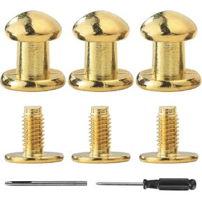 YORANYO 75 Sets 8MM Round Head Button Stud for Leather Chicago Screws Spikes and Stud Leather Rivets Screws Button Rivets for Repair and Decorate Clothing Shoes Belts Bags Dog Collars (Mixed in Box) in Kuwait