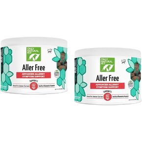 Only Natural Pet AllerFree Advanced Allergy Support for Dogs, Naturally Supports The Immune System, Respiratory System and Skin & Coat - 60 Count (AF Pack of 2)