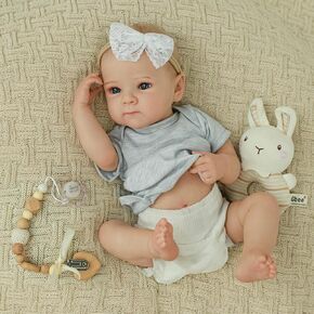Wooroy واقعية Reborn Baby Baby Dolls - طفل صغير من السيليكون نابض بالحياة مع جسم فينيل كامل ، واقعية جديدة للدمى الصحيح تشريحيًا لعبة مع إكسسوارات للأطفال 3+