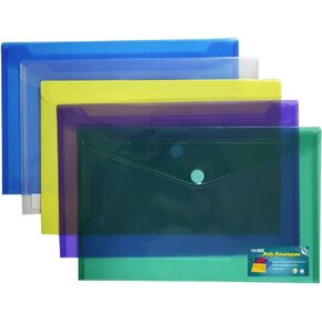 Poly Envelope- 5pc مجموعة ألوان واحدة شفافة (خطاب متعدد الألوان)