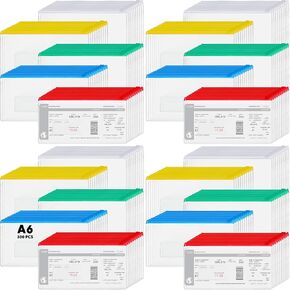 Zhehao 300 PCS 9.2 × 4.7 بوصات A6 Poly Poly Occants zip bulk ، حقيبة قلم رصاص صافية ، وحالات قلم رصاص بلاستيكية مع حقيبة ملفات فاتورة قابلة لإعادة الاستخدام مقابل ملفات نقدية نقدية
