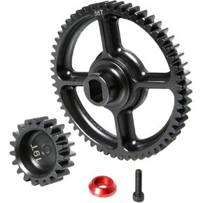 Steel 55t 19t Spur Gear مجموعة 1/5 RC Car HPI KM RV Baja 5B SS 5SC Part