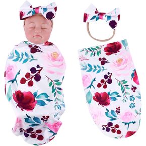 Babeside Reborn Baby Baby Doll بطانية مع عقال من 17-24 بوصة babydolls ، أنماط الأزهار تولد من جديد دمية دمية الطفل دمى قماط البطانية لدمى الأطفال المولودة الواقعي الواقعي