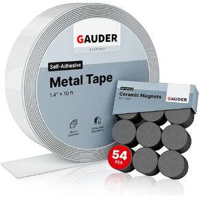 GAUDER METAL TAPE + BUNDLE BUNDLE | 54 مغناطيس حرفي + شريط معدني 10 قدم للمغناطيس | شريط فيروس + مغناطيس حرفي