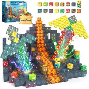 100pcs Dinosaur Toys Magnetic Clics-Build Mine Magnet World Dinosaur Mine Adventure ، وألعاب الأطفال الجوراسيين الإبداعية لـ 3-5 5-7 8-12 Boy