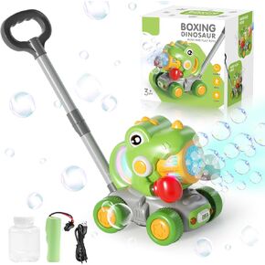 آلة Dolanus Bubble للأطفال الصغار: لعبة Dinosaur Boxing Machine Push Car و Bubble Lawn Mower و Toddler Toy For Outdoor ، ولعب الأعمار إلى 4 سنوات ، والهدايا لثلاثة 4 4 سنوات من الأطفال ، عيد ميلاد الفتيات
