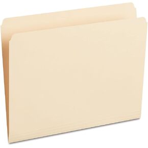 Staples 393125 100% Recycled Manila File Folder Letter Straight Tab 100/Box