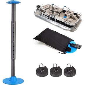 Boat Cover Support Pole System 2 Pcs with 8 Adjustable Height Telescoping Steel Furniture Cover Support Pole 18"-57" with Straps Storage Bag