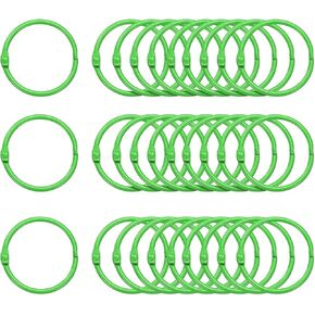 Harfington 50pcs Rings Binder Rings 1.5 بوصة الورقة فضفاضة رنين خاتم الكتب المعدنية رينغز ملونة لورقة فضفاضة لبطاقات الفهرس حلقات دفتر مفاتيح مفتاح لمكتب المنزل ، الأخضر