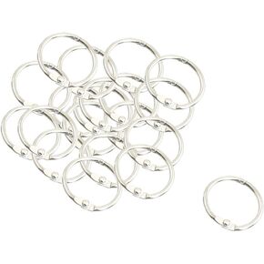 uxcell rouver leaf binder Rings 1 inch (20 pack) ، حلقات الموثق قصاصات ، حلقات كتب المكتب ، حلقات مفاتيح مفاتيح المفاتيح ، حلقات الكتب المعدنية للمنزل ، المكتب ، الفضة